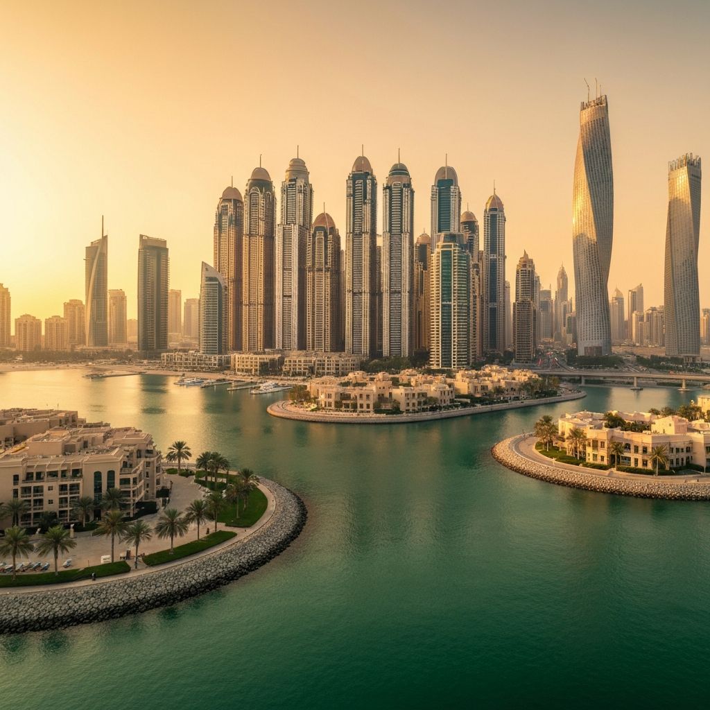 Dubai skyline with luxury apartments